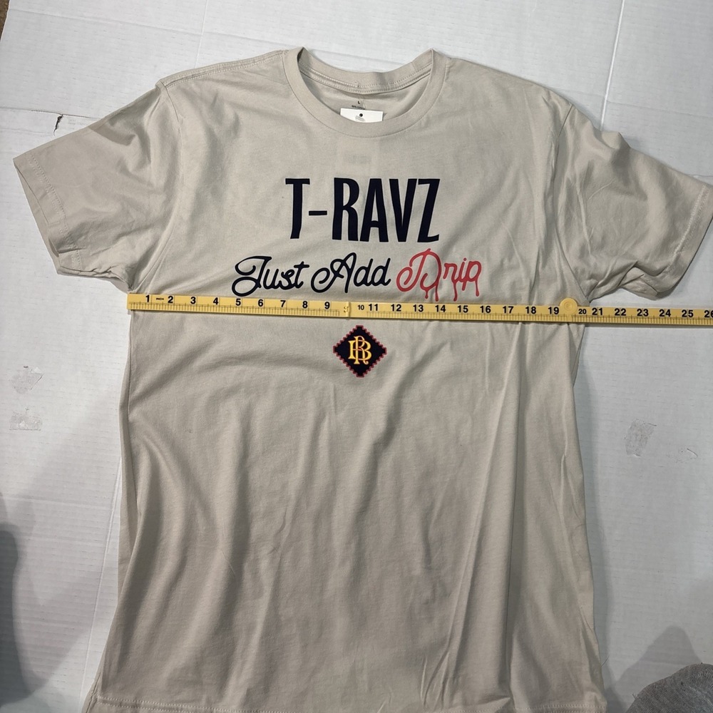 T-Ravz Just Add Drip T-Shirt Size Large NWT Beige Ravioli Boyz 314 - Picture 2 of 7
